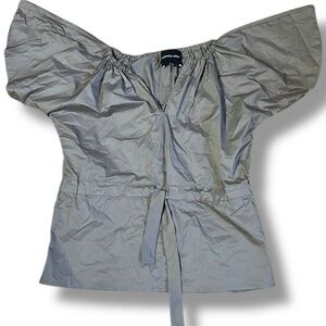 Monica Nera Beige women’s blouse top size small cotton